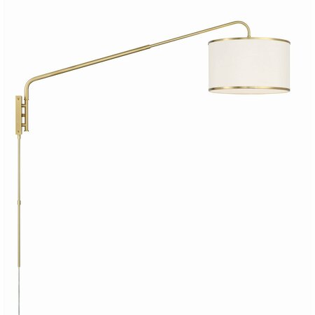 CRYSTORAMA Mallory 1 Light soft Brass Task sconce MAL-601-sB